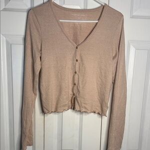 Peach Button-Up Cardigan